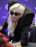 Lady Gaga Signing Copies of Her Album at Best Buy in LA