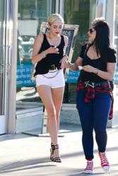 Miley Cyrus Leggy Cheeky Shorts Los Angeles iGoCeleb